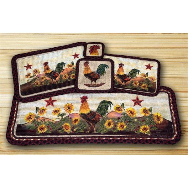 Earth Rugs Wicker Weave Placemat Morning Rooster 86391MR